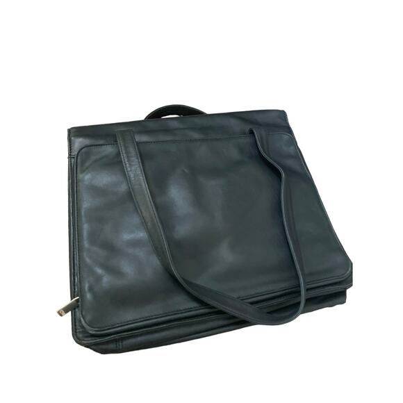 Wilson Leather Black Leather Briefcase  16W x 14H X 5 Shoulder Carry - Picture 3 of 12